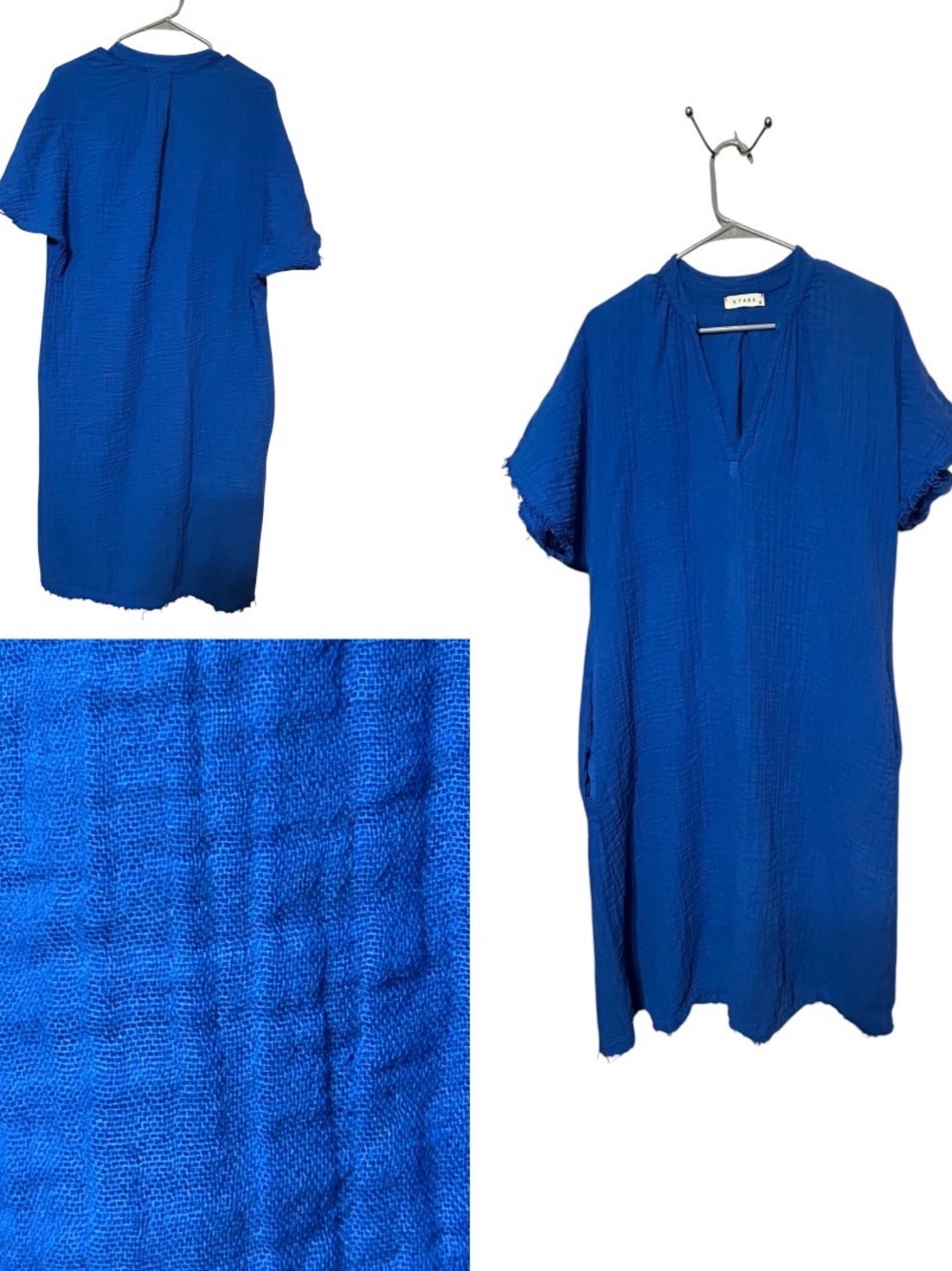 Stark X cotton double gauze midi dress